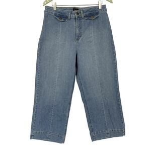 Vintage Lee Jeans Womens 12 Wide Leg Crop High Rise Coastal Cowgirl Y2K 31x25